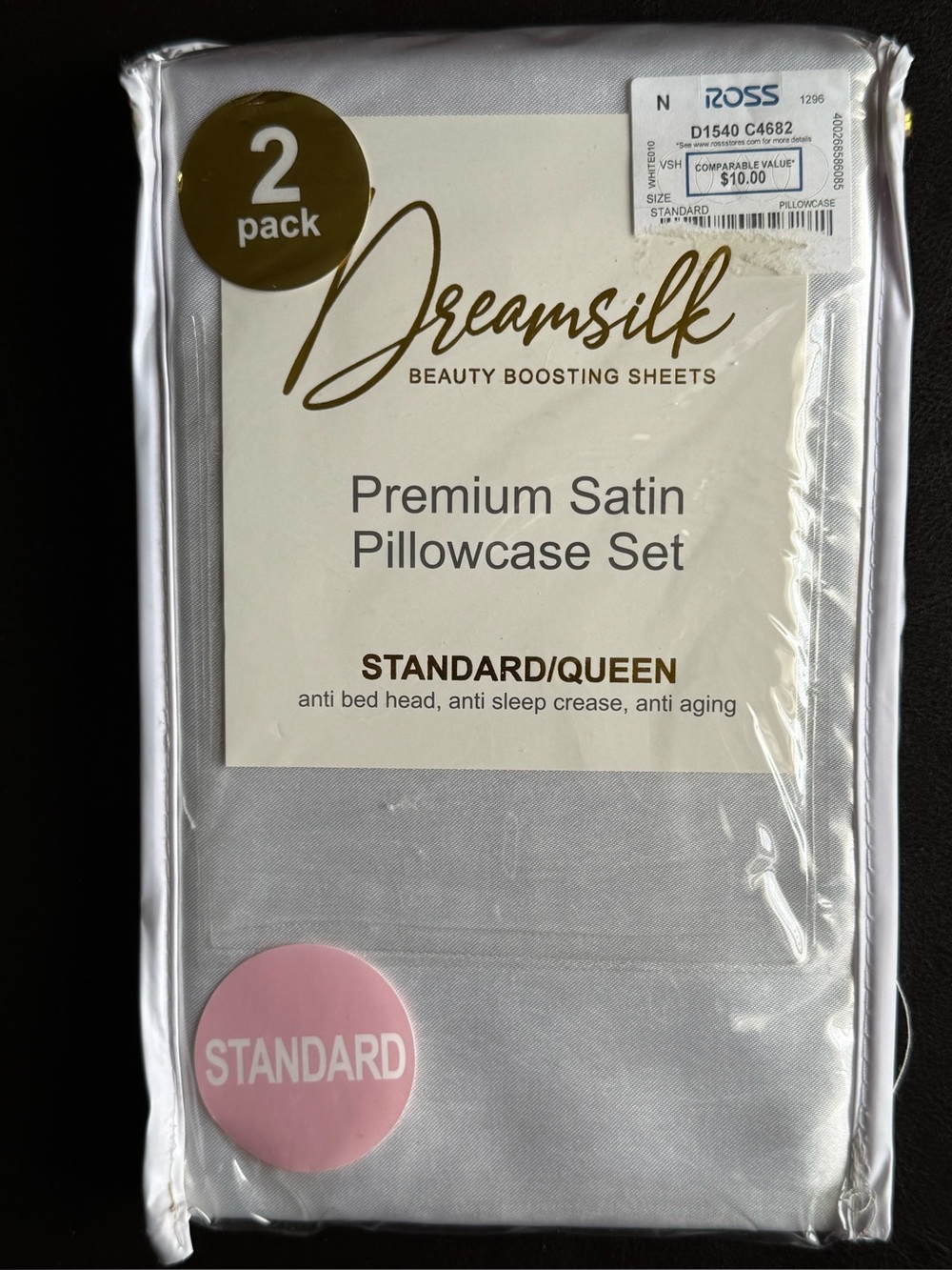 Premium Satin Pillowcase Set - Silver (2-Pack)